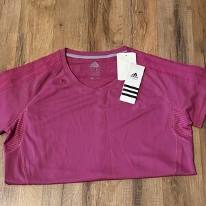 Adidas Women's Short Sleeve Magenta Running Workout Tee